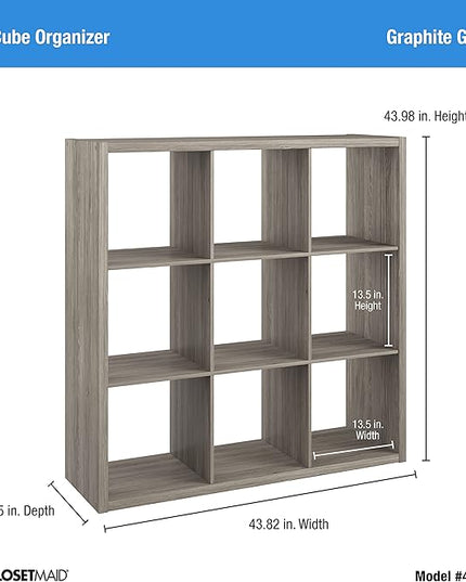 ClosetMaid 9 Cube Open Back Storage, Graphite Gray - LeafyLoom