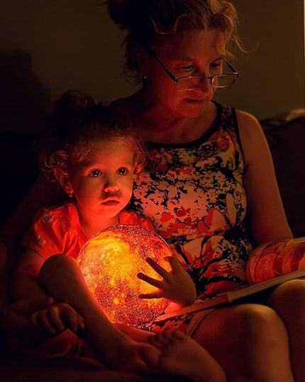 Galaxy Moon Lamp Night Light for Kids adults -16 Colors with Timer, Stand & Remote/Touch Control Moon light - Birthday Valentines Gifts for Kids Women - Mood Lighting for Bedroom Home Décor - 5.9 INCH - LeafyLoom