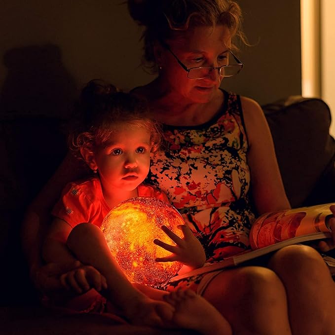 Galaxy Moon Lamp Night Light for Kids adults -16 Colors with Timer, Stand & Remote/Touch Control Moon light - Birthday Valentines Gifts for Kids Women - Mood Lighting for Bedroom Home Décor - 5.9 INCH - LeafyLoom