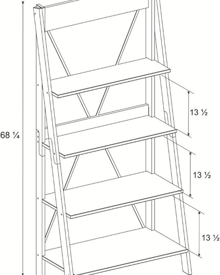 Walker Edison X Back Modern Farmhouse Wood Bookcase Bookshelf Home Office Living Room Storage, 4 Shelves, Brown - LeafyLoom