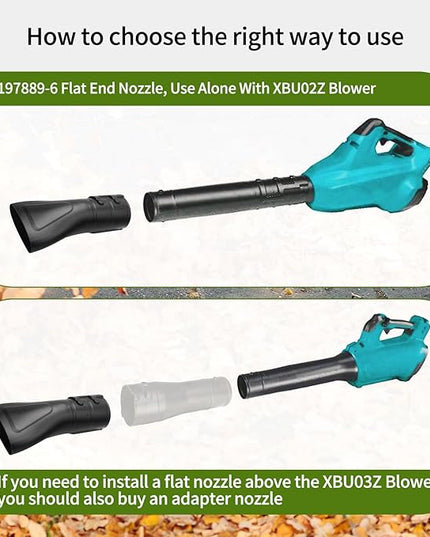 DECKMAN 191L13-5 191B21-6 Blower Nozzle Adapter/197889-6 Flat End Nozzle Attachment/Car Drying Nozzle Compatible with Makita Leaf Blowers XBU03Z XBU03SM1 XBU02Z XBU03 DUB362 - LeafyLoom