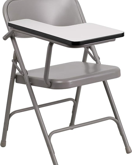Flash Furniture Ralph Premium Steel Folding Chair with Right Handed Tablet Arm - LeafyLoom