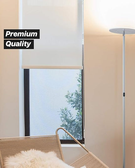 Brightech Sky Flux Dimmable LED Floor Lamp – Super Bright Floor Lamp for Living Room and Offices – Torchiere Standing Lamp with 3 Light Options, Tall Lamp for Bedroom Reading and More - White - LeafyLoom