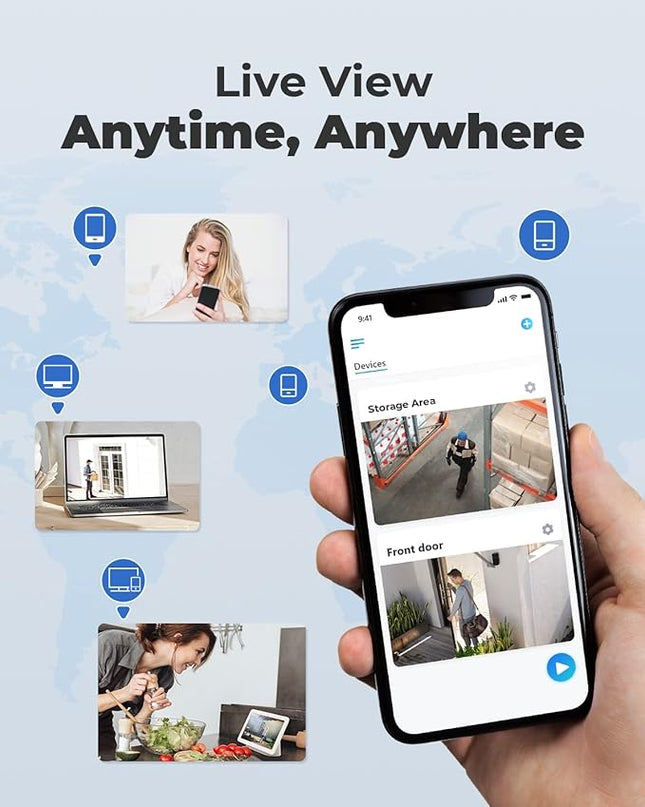 REOLINK 4K Security Camera System - H.265 4pcs PoE Security Cameras Wired with Person Vehicle Detection, 8MP/4K 8CH NVR with 2TB HDD for 24-7 Recording, RLK8-800B4 REOLINK