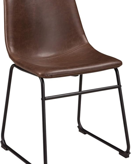 Signature Design by Ashley Mid Century Centiar 18.75" Dining Bucket Chair, 2 Count, Black and Brown - LeafyLoom