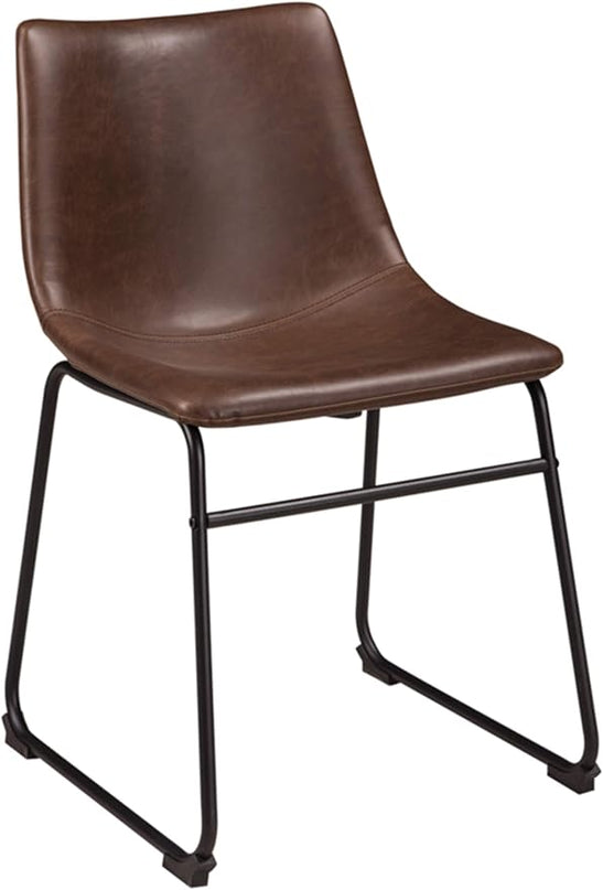 Signature Design by Ashley Mid Century Centiar 18.75" Dining Bucket Chair, 2 Count, Black and Brown - LeafyLoom