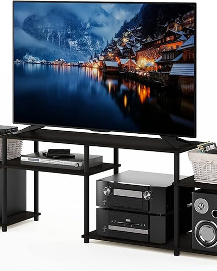 Furinno Turn-N-Tube Handel Stand for TV up to 55 Inch, Espresso - LeafyLoom