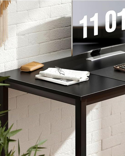 Need Small Computer Desk Writing Desk 39 3/8'' L Study Desk for Small Space Gaming Desk Sturdy and Heavy Duty Home Office Desk for Dormitory/Meeting Room AC3CB(100 * 60) Beside Table,Black/Black - LeafyLoom