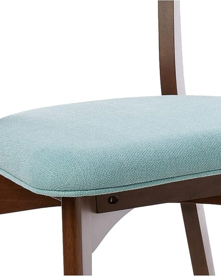 Christopher Knight Home Abrielle Mid-Century Modern Fabric Dining Chairs with Natural Walnut Finished Rubberwood Frame, 2-Pcs Set, Mint / Natural Walnut - LeafyLoom