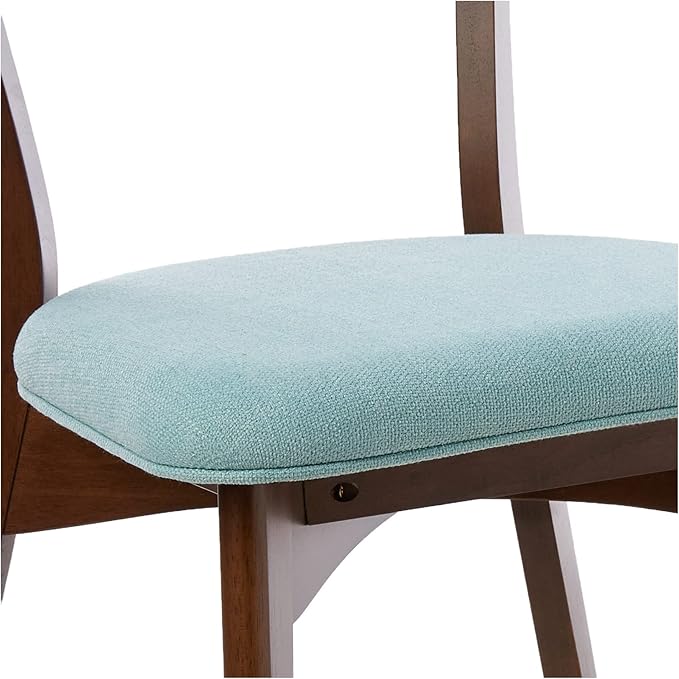 Christopher Knight Home Abrielle Mid-Century Modern Fabric Dining Chairs with Natural Walnut Finished Rubberwood Frame, 2-Pcs Set, Mint / Natural Walnut - LeafyLoom