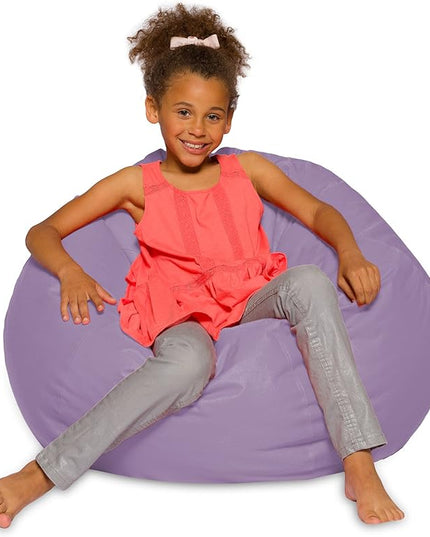 Posh Creations Bean Bag Chair for Kids, Teens, and Adults Includes Removable and Machine Washable Cover, Heather Lavender, 38in - Large - LeafyLoom