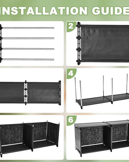 2 Pack DIY Portable Bookshelf Non Woven 5 Tier Black Cube Storage Organizer Book Case Cubicle Closet Shelf Organizer With10 Cubes Vertical Cabinet for bedroom Office Living Room - LeafyLoom