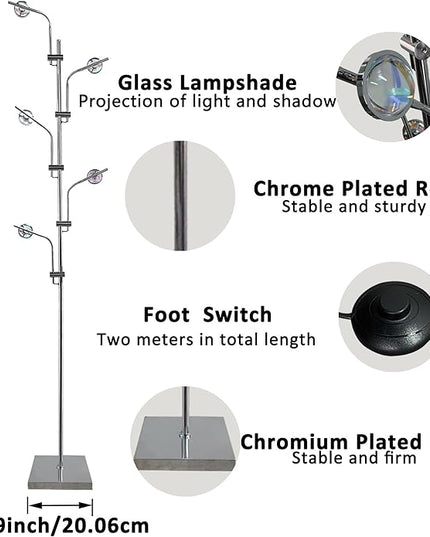 Sunset Lamp LED 5 Halo Projector Floor Lamp Corner Ambiance Indoor Decorative Lighting Live Streaming Background Light for Bedroom, Living Room Restaurant Dance Studio -Tiktok Live Streaming Light - LeafyLoom