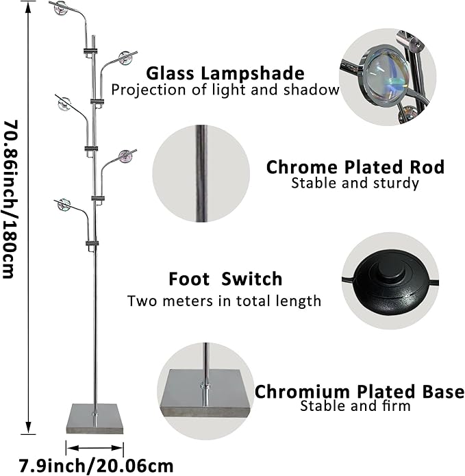 Sunset Lamp LED 5 Halo Projector Floor Lamp Corner Ambiance Indoor Decorative Lighting Live Streaming Background Light for Bedroom, Living Room Restaurant Dance Studio -Tiktok Live Streaming Light - LeafyLoom