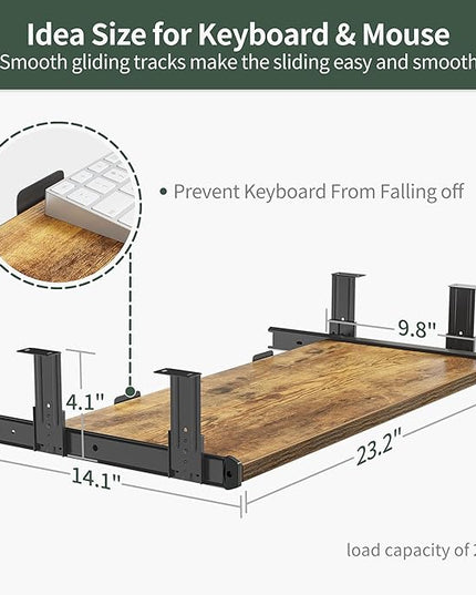 FEZIBO Standing Desk with Keyboard Tray, 48 × 24 Inches Electric Height Adjustable Desk, Sit Stand Up Desk, Computer Office Desk, Rustic Brown - LeafyLoom