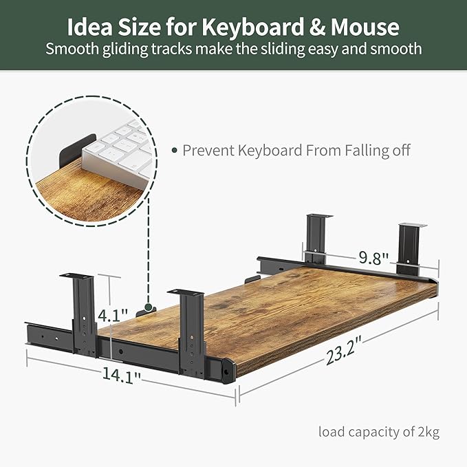 FEZIBO Standing Desk with Keyboard Tray, 48 × 24 Inches Electric Height Adjustable Desk, Sit Stand Up Desk, Computer Office Desk, Rustic Brown - LeafyLoom
