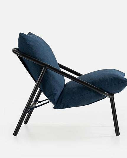 ZINUS Ada Sling Accent Chair, Metal Framed Armchair with Shredded Foam Cushioning, Navy - LeafyLoom