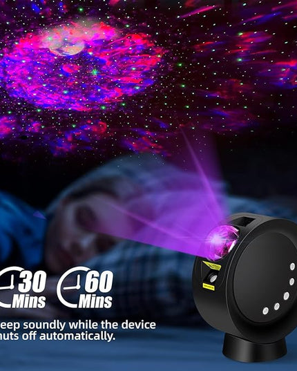 Galaxy Star Projector,Sky Light Nebula Projection Colorful Starry Lamp with Remote Control,Time Setting and Adjustable Brightness Cloud Moon Lighting for Bedroom/Party/Home/Theater - LeafyLoom