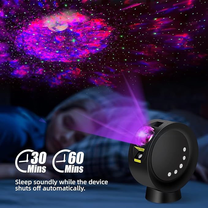 Galaxy Star Projector,Sky Light Nebula Projection Colorful Starry Lamp with Remote Control,Time Setting and Adjustable Brightness Cloud Moon Lighting for Bedroom/Party/Home/Theater - LeafyLoom