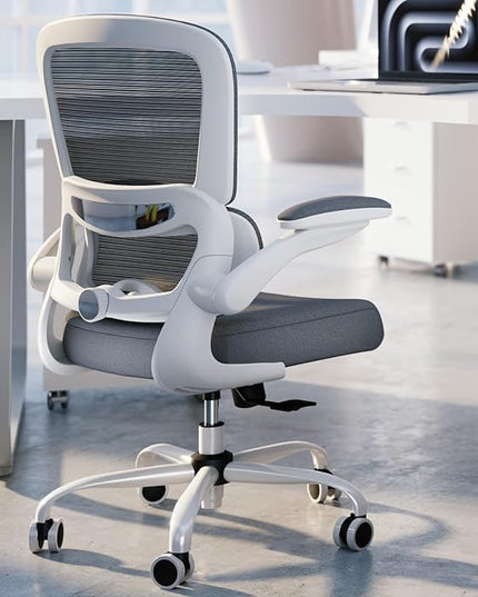 Office Chair - Ergonomic Desk Chair with Adjustable Lumbar Support, Mesh Computer Chair, Executive Chair for Home Office Comfortable Lumbar Support (White) - LeafyLoom