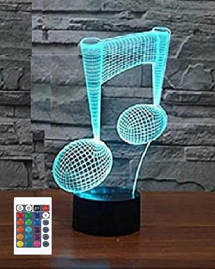 3D Musical Music Note Night Light Remote Control Touch Switch 16 Color Change LED Table Desk Lamp Home Decoration Toy Birhday Xmas Kid Children Gift - LeafyLoom