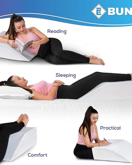 Ebung Leg Elevation Pillow with Memory Foam & Cooling Gel - Elevated Leg Pillows for Sleeping, Blood Circulation, Leg Swelling Relief, and Sciatica Pain Relief - Pillow for Back Pain and Pregnancy - LeafyLoom