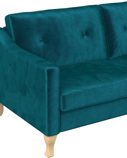 Mr. Kate Tess Sofa with Soft Pocket Coil Cushions, Small Space Living Room Furniture, Green Velvet - LeafyLoom
