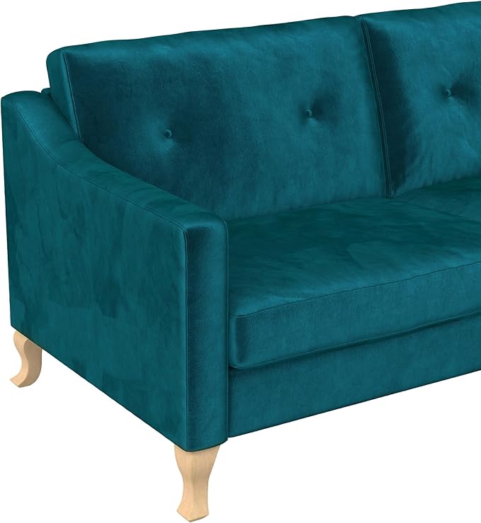 Mr. Kate Tess Sofa with Soft Pocket Coil Cushions, Small Space Living Room Furniture, Green Velvet - LeafyLoom