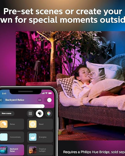 Philips Hue Lily Outdoor Smart Spot Light - White & Color Ambiance LED Walkway Lights - Low Voltage Lighting - 1 Pack - Requires Bridge and Power Supply - Control with App and Voice - Weatherproof PhilipsHue