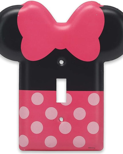 Disney Minnie Mouse Metal Light Switch Plate - Minnie Mouse Switch Plate Decoration for Kids' Bedroom, Play Room or Movie Room - LeafyLoom