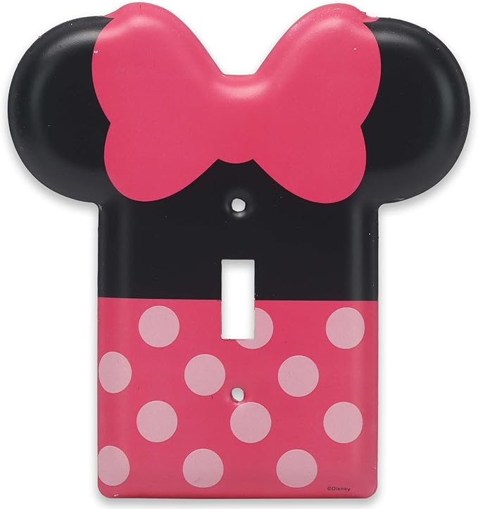 Disney Minnie Mouse Metal Light Switch Plate - Minnie Mouse Switch Plate Decoration for Kids' Bedroom, Play Room or Movie Room - LeafyLoom