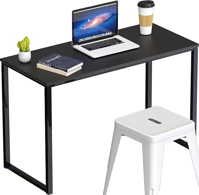 SHW Home Office 32-Inch Computer Desk, Black - LeafyLoom