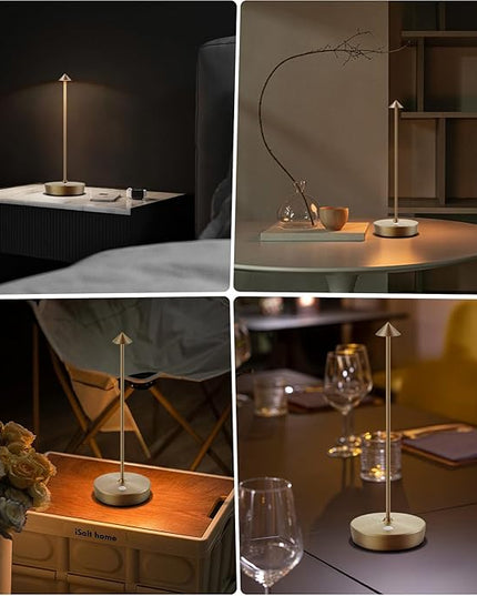 Cordless Rechargeable Table Lamp-Protable 6000mAh Battery Operated-Outdoor Waterproof Table Light-LED Touch Dimmable Desk Lamps-Patio Dining Restaurant Home Living Room Bronze - LeafyLoom