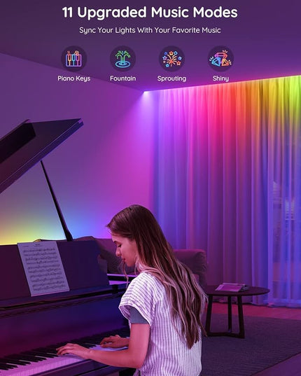 Govee 65.6ft RGBIC LED Strip Lights, Color Changing LED Strips, App Control via Bluetooth, Smart Segmented Control, Multiple Scenes, Enhanced Music Sync LED Lights for Bedroom, Home Decor (2 X 32.8ft) Govee