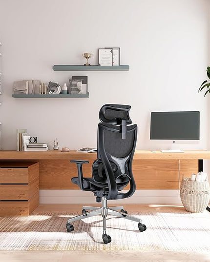 Ergonomic Office Chair with 3D Armrest, Big and Tall Computer Desk Chair with Adjustable Headrest, Seat Depth, Lumbar Support, Home Office Gaming Chair - LeafyLoom