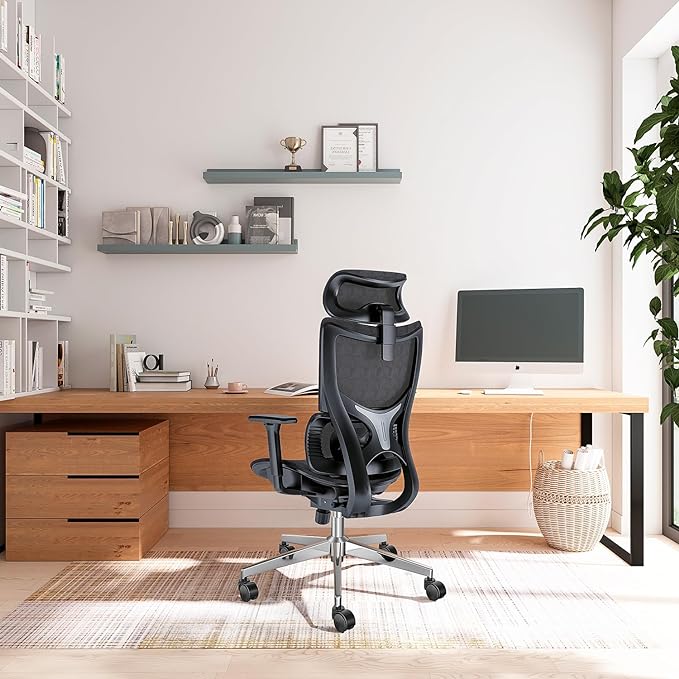Ergonomic Office Chair with 3D Armrest, Big and Tall Computer Desk Chair with Adjustable Headrest, Seat Depth, Lumbar Support, Home Office Gaming Chair - LeafyLoom