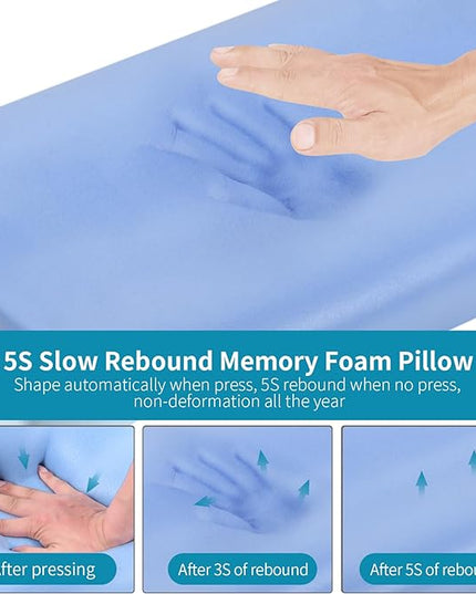 Neck Pillow Contour Memory Foam Pillows for Pain Relief Bed Pillow for Sleeping, Ergonomic Pillow for Neck and Shoulder Pain, Orthopedic Cervical Pillow for Side Back Stomach Sleeper - LeafyLoom