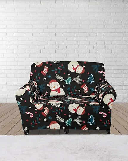 FKELYI Christmas Decor Sofa Couch Cover Cute Snowman Furniture Protector Easy Going Stretch Sofa Slipcover for Indoor Washable Sofa Slipcovers S FKELYI
