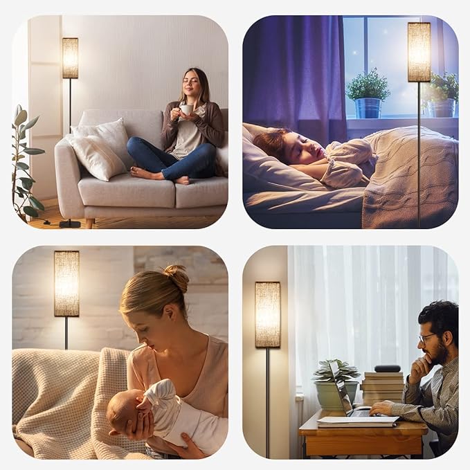 Floor Lampswith LED Bulb for Living Room, Modern LED Standing Lamp Reading Light 3 Color Temperatures Adjustable Bedside Lamps for Bedroom Living Room Office Decor - LeafyLoom