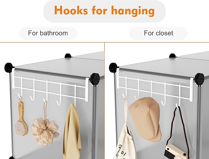 HOMIDEC 20-Cube Storage Organizer, Closet Organizer Storage Shelf Bookcase Bookshelf with Metal Hammer, Storage Cubes Organizer Cabinet for Kids, Closet, Bedroom, Bathroom - LeafyLoom