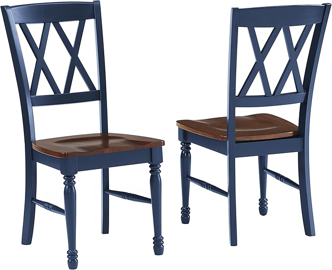 Crosley Furniture Shelby Dining Chairs (Set of 2), Navy - LeafyLoom