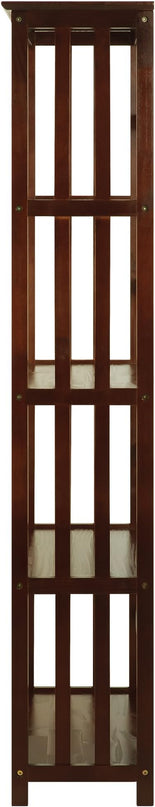 Casual Home Mission Style 5-Shelf Bookcase, Walnut - LeafyLoom