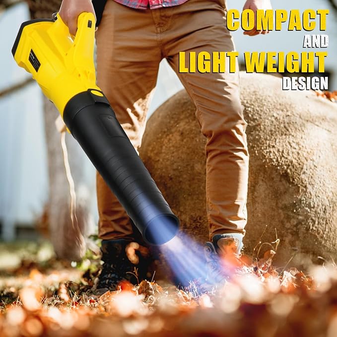 Leaf Blower, 3000W High Power Turbine Handheld Electric Leaf Blower, with 82 feet Extra Long Power Cord, 6-Gear Wind Speed Regulation, for Lawn Care, Yard, Garage, Patio, Blowing Leaves and Snow - LeafyLoom