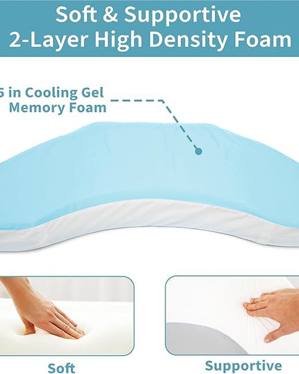Bedsore Positioning Pillow for Bedsore Prevention and Faster Recovery - Heat Regulating Bed Sore Cushion for Butt Lifting and Easy Positioning - 2X Non-Skid Removable Covers (White) - LeafyLoom