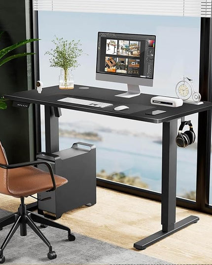 NicBex Home Office Desk 55'' x 23" Electric Height Adjustable Standing Desk Computer Desk Office Desk, Sit to Stand Ergonomic Computer Desk Adjustable Desk, Black - LeafyLoom