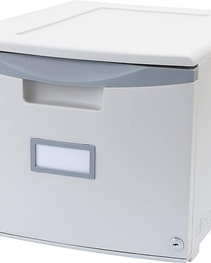 Storex 61261B01C File Cabinet, 1-Pack, Grey/Dark Grey - LeafyLoom