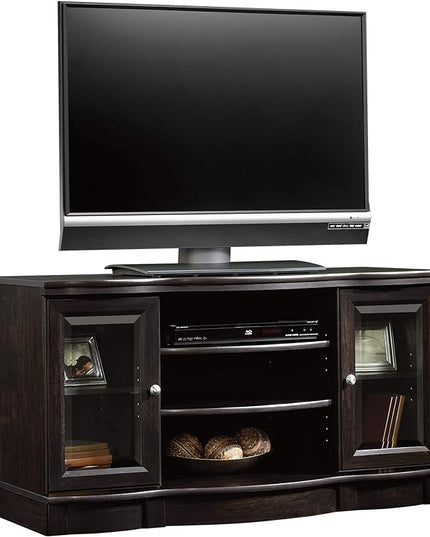 Sauder Regent Place Panel Tv Stand, For TV's up to 50", Estate Black finish - LeafyLoom