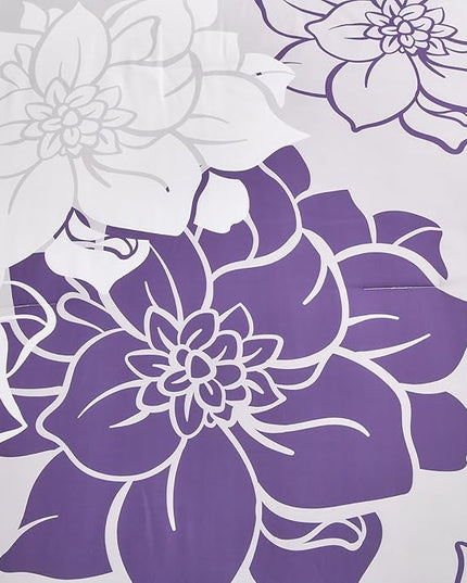 Purple Comforter Set King 7 Piece Bed in a Bag Purple Floral Comforter with Sheet Set Soft Micorfiber Reversible Bedding Set (1 Comforter,2 Pillow Shams,1 Flat Sheet,1 Fitted Sheet,2 Pillowcases) - LeafyLoom