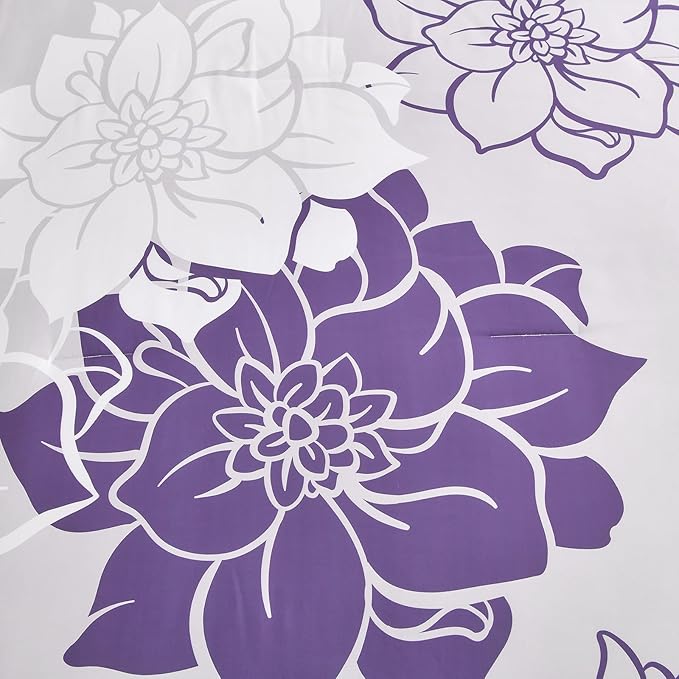 Purple Comforter Set King 7 Piece Bed in a Bag Purple Floral Comforter with Sheet Set Soft Micorfiber Reversible Bedding Set (1 Comforter,2 Pillow Shams,1 Flat Sheet,1 Fitted Sheet,2 Pillowcases) - LeafyLoom