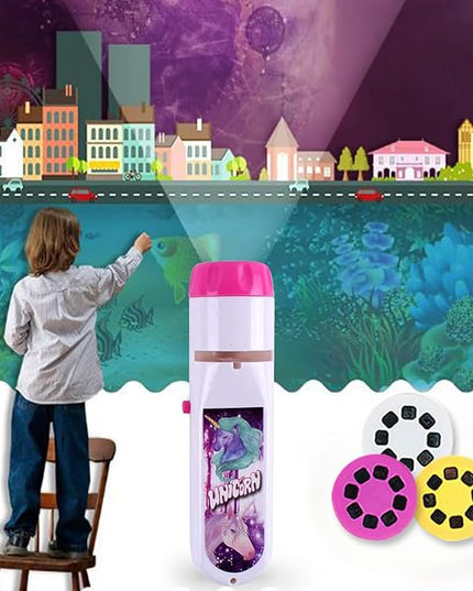 Georgie Porgy Children Projector Toys Educational Science Set Wall Ceiling Tent Torch Flashlight for Kids Gifts for Boys Girls (Unicorn) - LeafyLoom